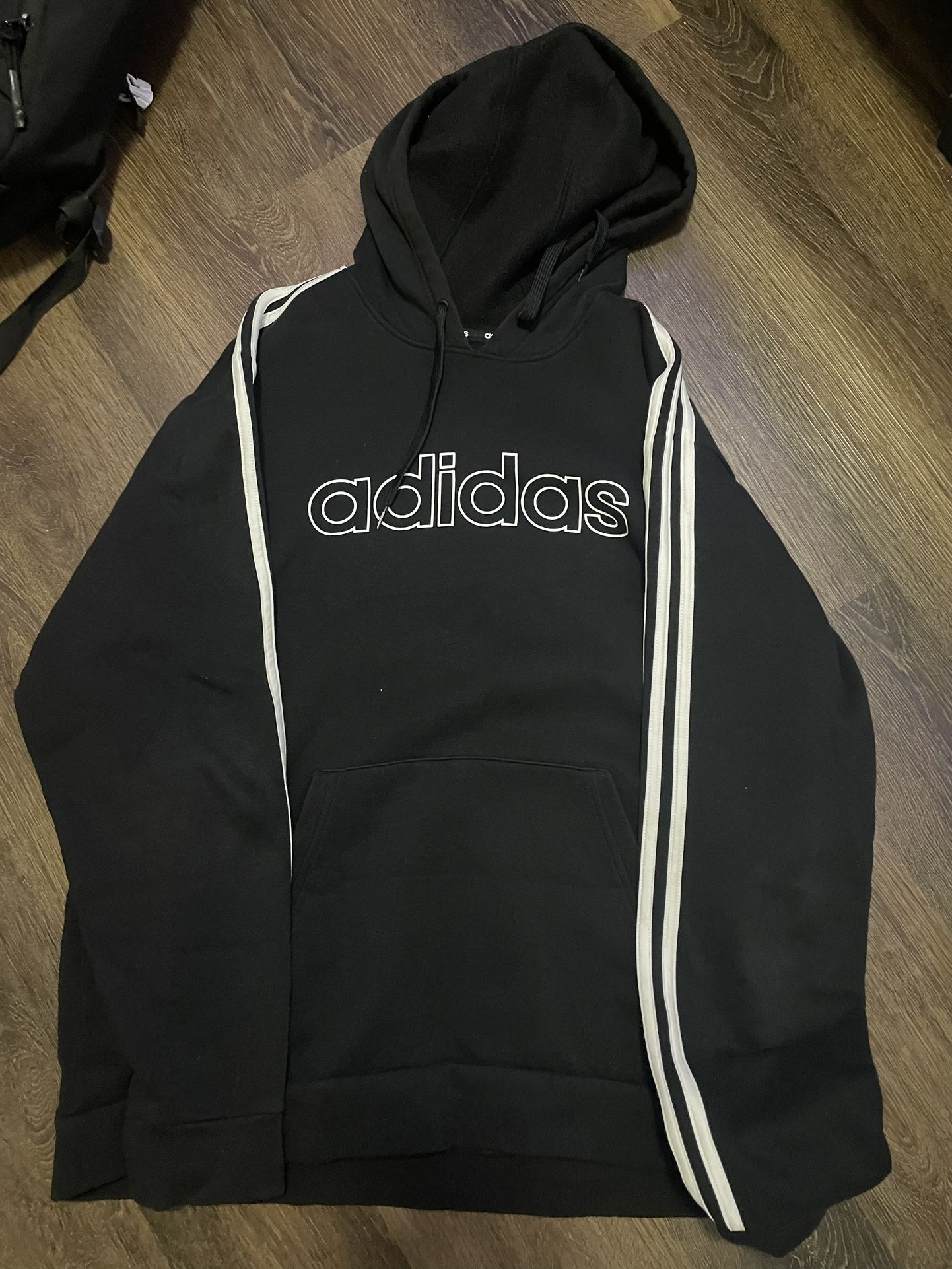 Adidas stripe hoodie size M