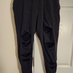 Womens Torrid Black Distressed Stretch Pants