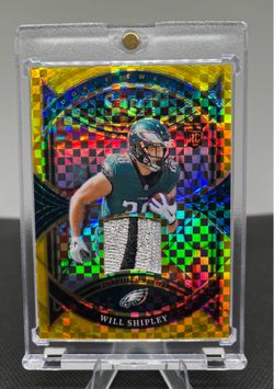 WILL SHIPLEY Rookie 2024 Select Swatches Patch Gold Prizm /10 Eagles RC #RS-WSY