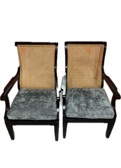 2 Black Lacquer Chairs
