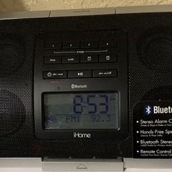 I home Wireless Bluetooth Speaker Phone Remote Control Radio Clock 