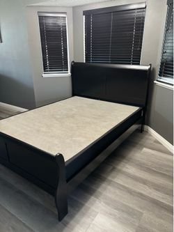 New Queen Black Bed Frame with Box Spring