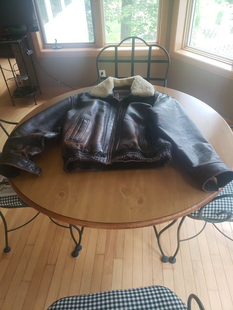 Men's Leather Bomber Jacket
