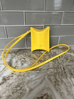 S. Ferragamo New Yellow Leather Pouch On Strap 