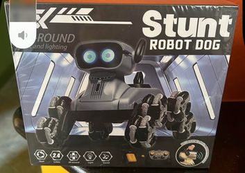 New Stunt Robot Dog Music & Lightning with remote silver