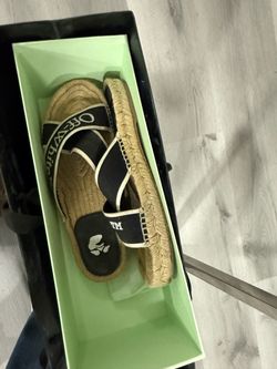 Off-White Black Espadrille Sandals – With Original Box  women size 8