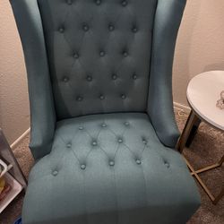 High-Back Fabric Club Chair, Dark Teal