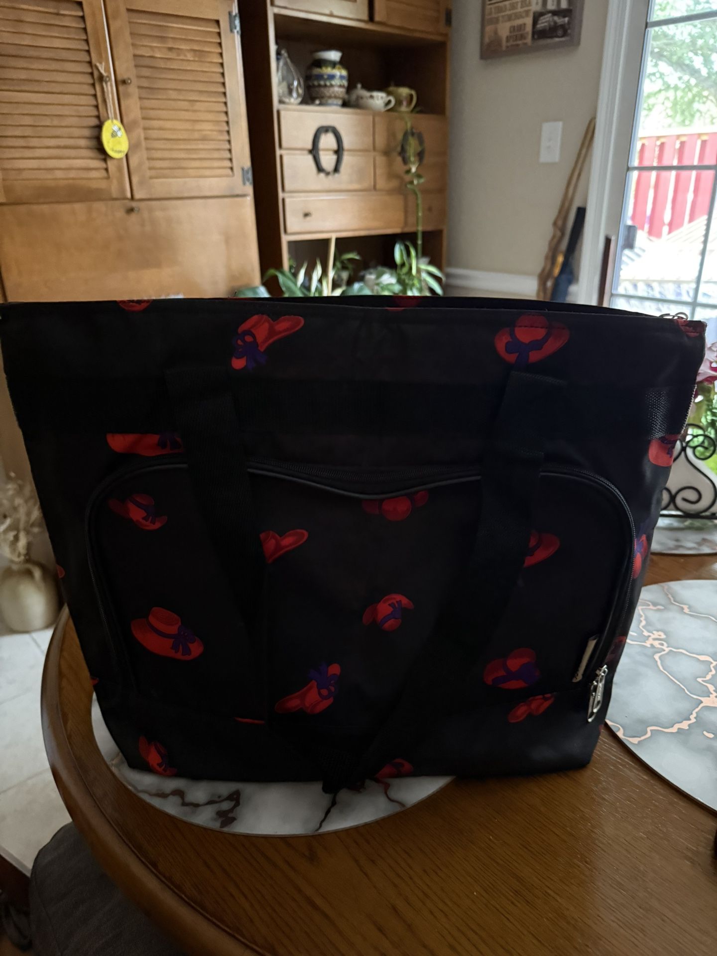 Red Hatters Black Tote