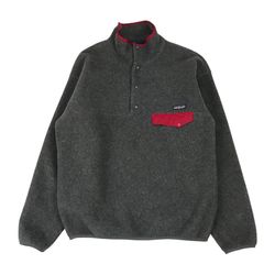 Patagonia Snap T Pullover Mens Medium M Gray Red Sweatshirt Crewneck Vintage 90s