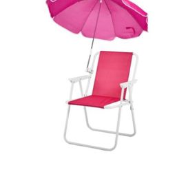 Winado - 1PC Portable Folding Camping Beach Chair with Umbrella for Outdoor Sand Camping Activity Travel Picnic Concert Beach - Pink Model: G2