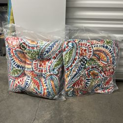 Outdoor Patio Chair Cushion Lot Of 2 - Colorful Paisley New