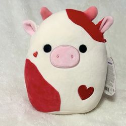 NWT Squishmallows 8” Idris the Valentine Cow Plush