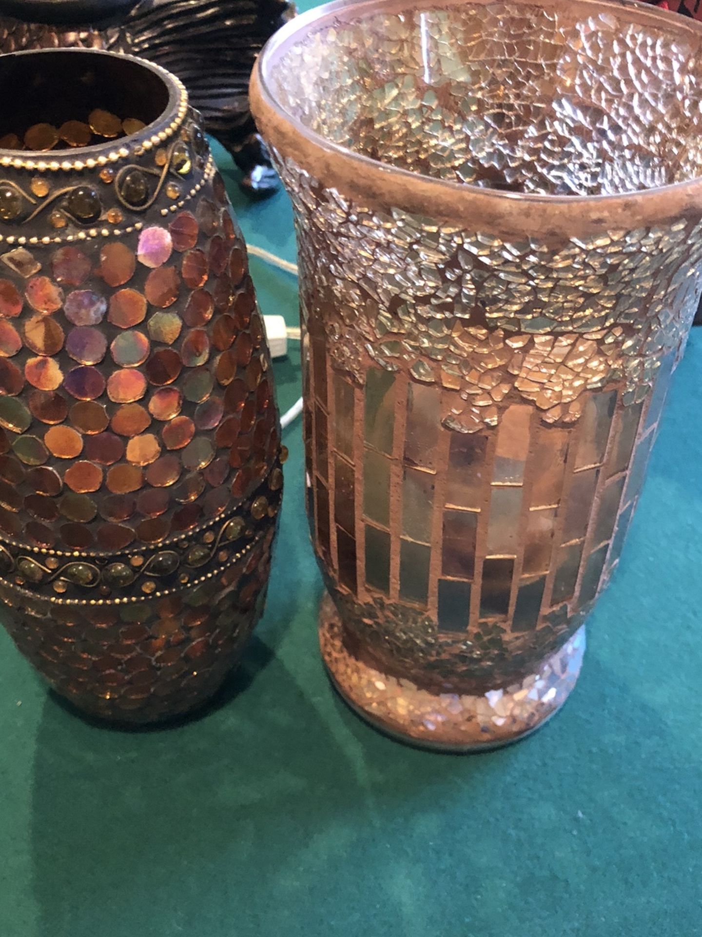 Two Shiny and sparkly Flower Vases