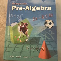 Pre-algebra Book For grade 7/8 Math 