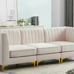 Alina Velvet Pink Modular Sectional

