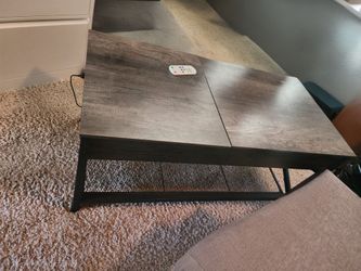 **Lift Top Coffee Table w/ LED Lights, Power Outlets & Hidden Storage**