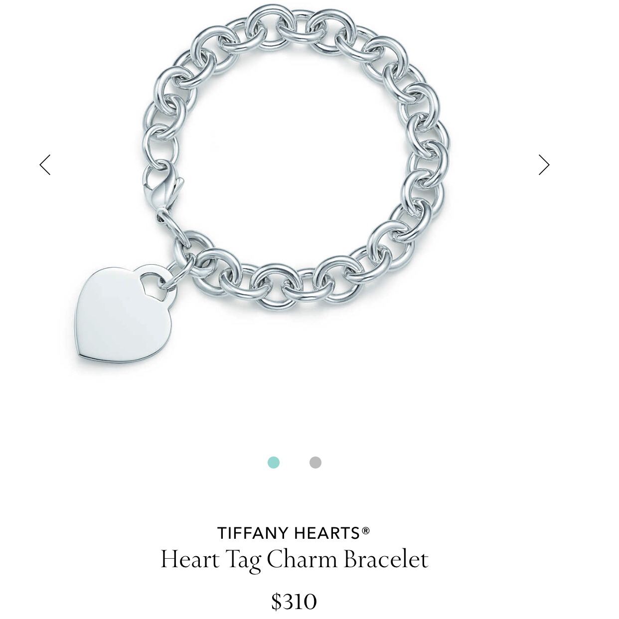 Tiffany and Co. Silver Heart Tag Charm Bracelet
