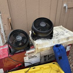 Misc Fans. Two Small & One On Stand