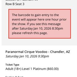 Paranormal Cirque Voodoo 2 -VIP Tickets 