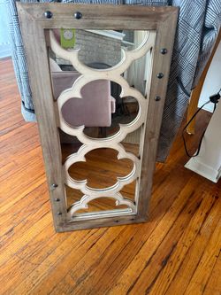 Large unique wood framed mirror