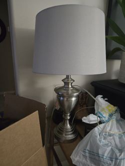 Lamp With Drum Shade $25