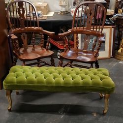 2 Authentic Harden Solid Maple Armchairs EUC