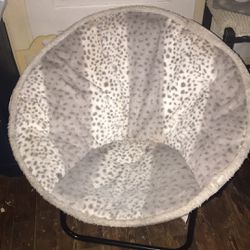 Leopard Grey Saucer Chair