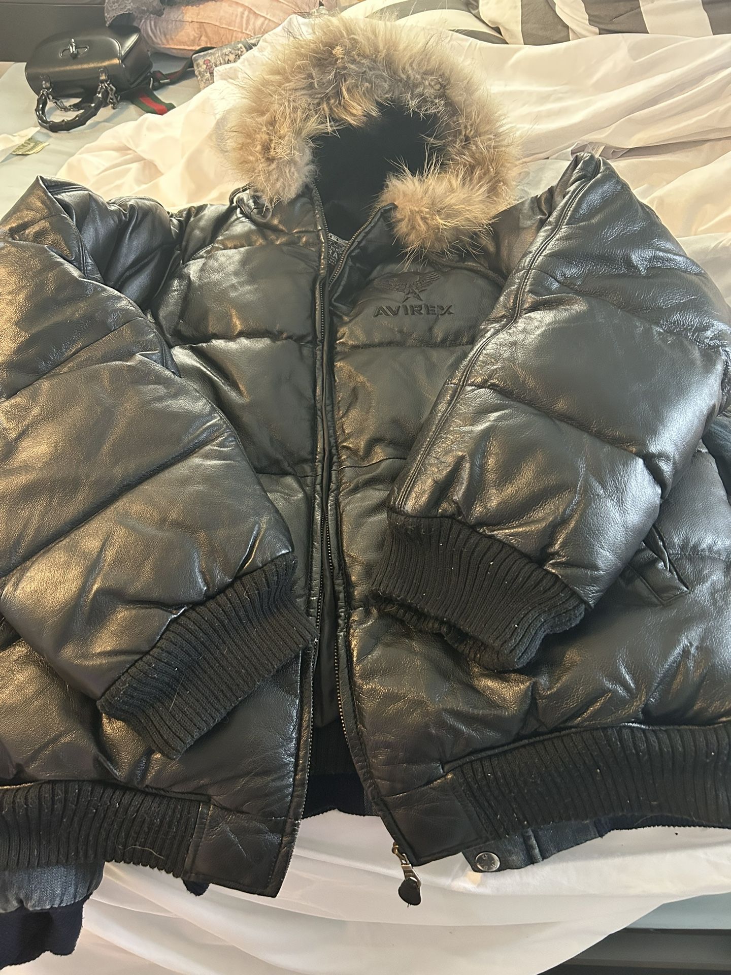 Genuine Avirex leather Bomber- Vintage