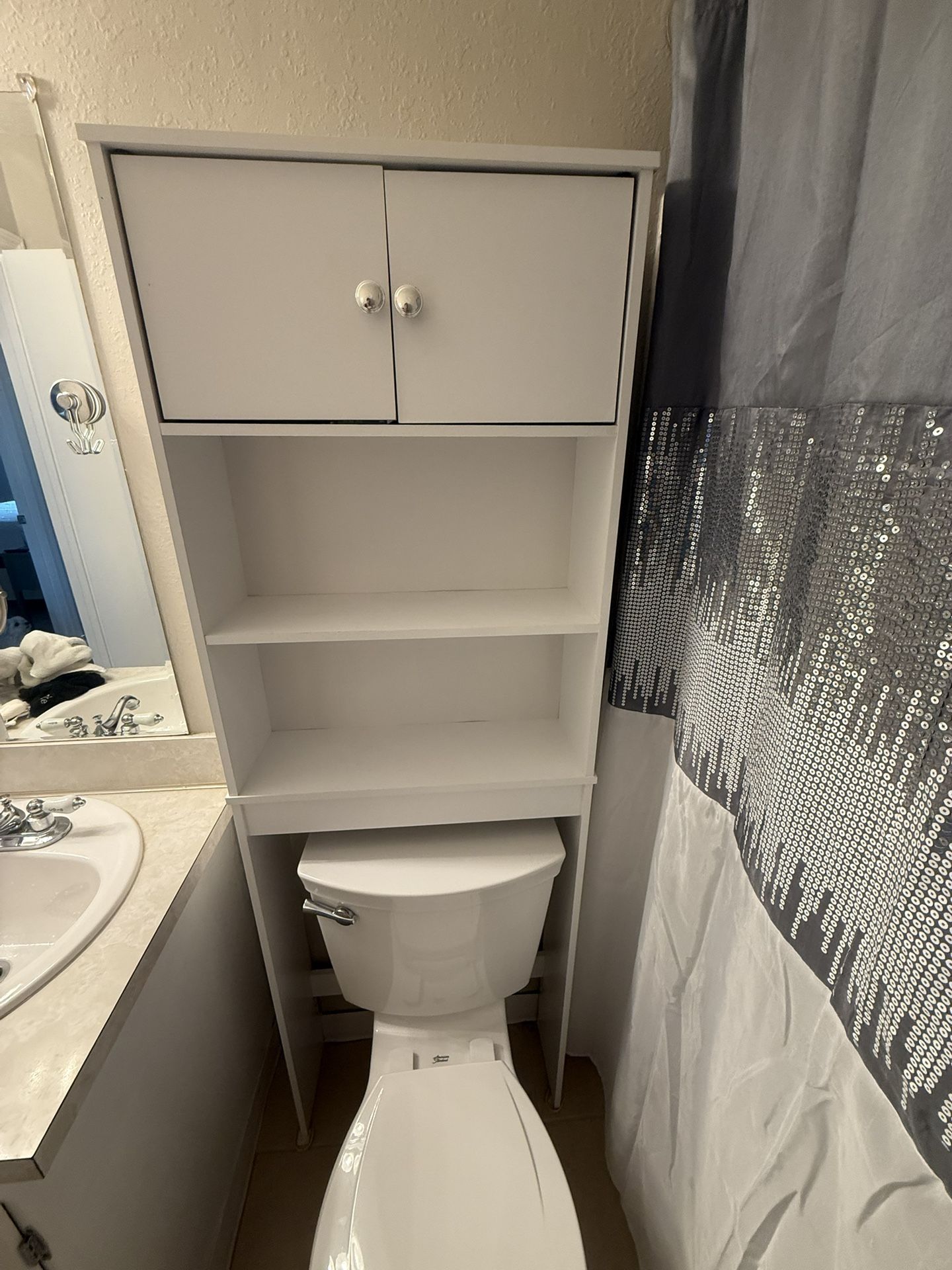 Over The Toilet Storage Cabinet with Open Shelf, Bathroom Cabinet Organizer for Restroom, 