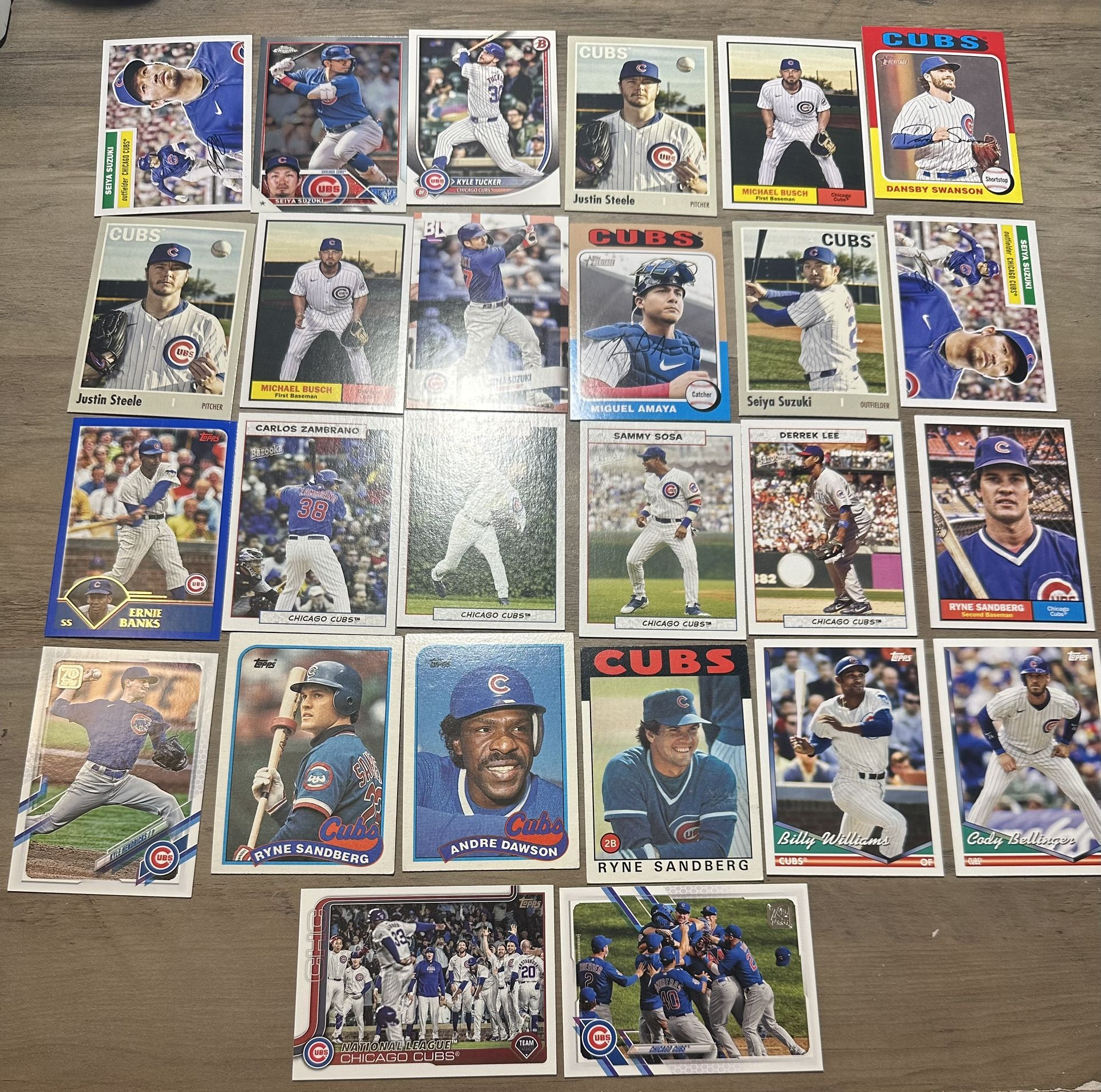 Chicago Cubs Baseball Card Team Lot (52) - Tucker, Suzuki, Sosa, Steele