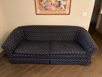 Blue Patterned Sofa