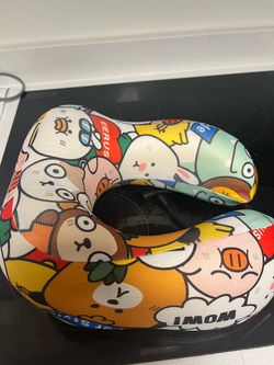 Travel Neck Pillow – Cartoon Print, Memory Foam – Used Once