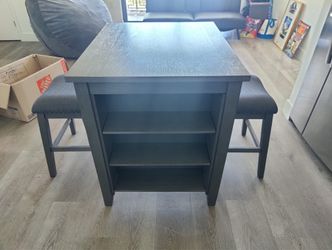 Caitbrook Counter Height Dining Table with Shelves