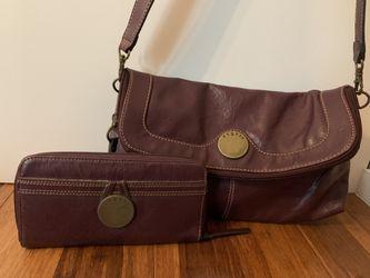 Plum Sholder Bag & Wallet SET By Axcess