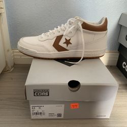 White and Brown Cons Converse 
