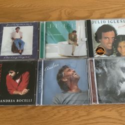 CDs Andrea Bocelli (3) & Julio Iglesias (3)