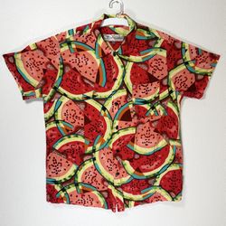 Bayou Wear Art 4 Now Mens L New Orleans Jazz Festival Hawaiian Shirt Watermelon
