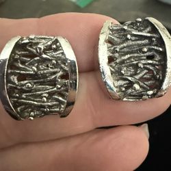 Vintage French Designer Charles Duret modernist Cuff Links