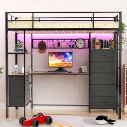 Loft twin bed frame