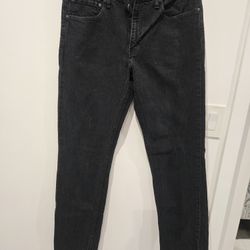 Levis 511 Slim Fit Cotton Stretch Mens 36x30 Jet Black Denim Jeans Zip