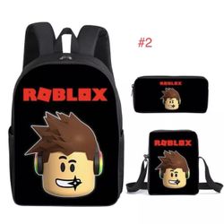 3 set cartoon Roblox Game Dreamy Children KidsCollege Backpack 3 Pieces Set 2024