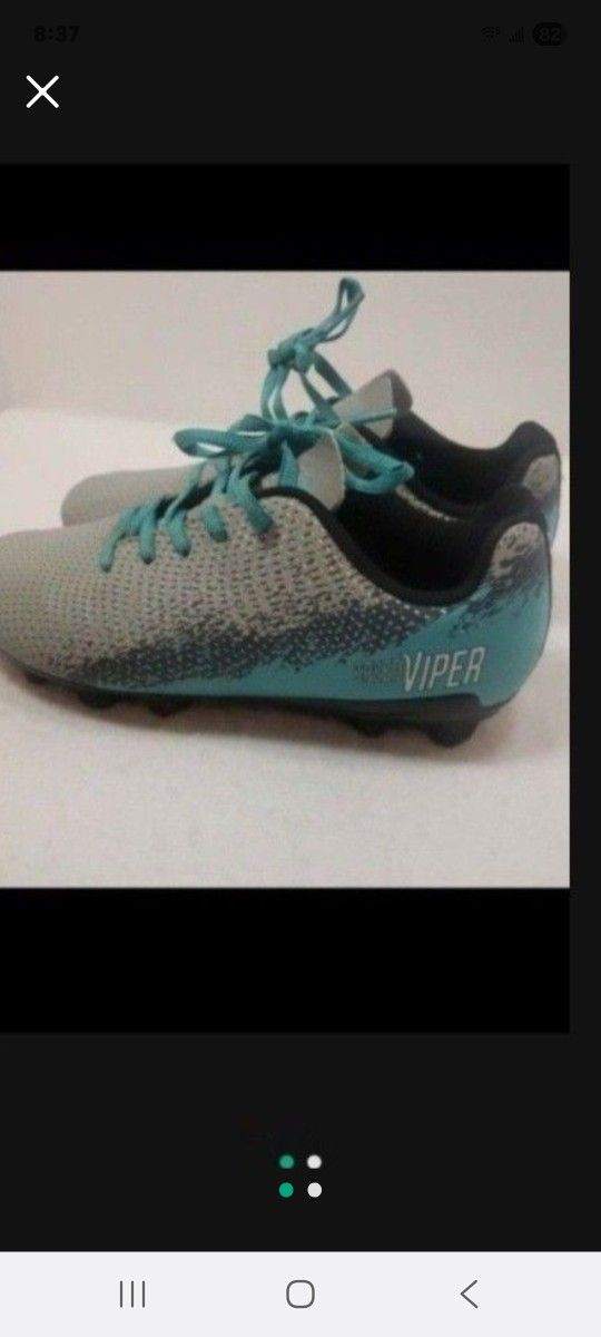 Youth Soccer Cleats Speed Viper Size 2 1/2 Blue Gray - LIKE NEW -NO BOX