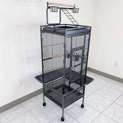 (NEW) $130 Large 61” Parrot Bird Cages with Rolling Stand for Cockatiels Parrot Parakeet Lovebird Finch 