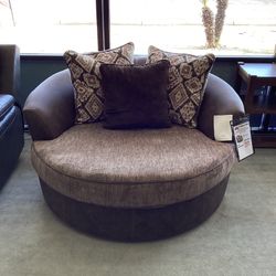 Abalone Oversized Swivel Accent Chair