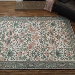 (NEW) Vintage Oriental Bohemian Floral Rug