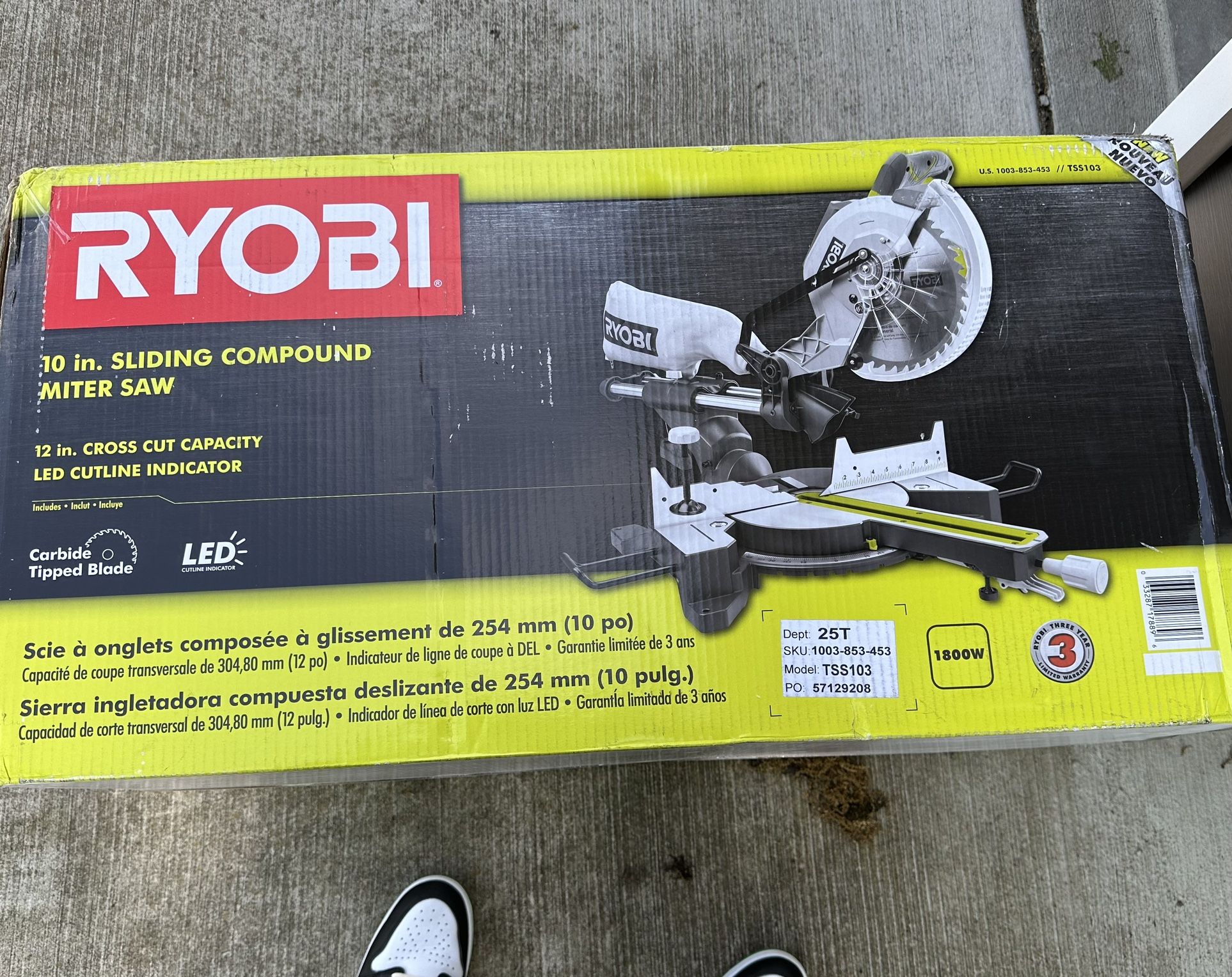 RYOBI Sliding Compound Miter Saw - Sale 25% Off - Valid Order Receipt ($269 Retail)