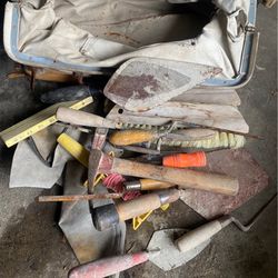 Mason Canvas Tool Bag With Bricklayer Tools