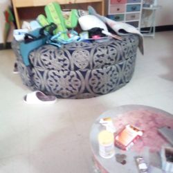 Oversized Ottoman Black And Silver Or Gray