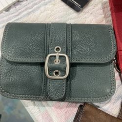 Green Leather Small Wallet