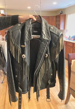 Woman’s winter leather Biker jacket with liner